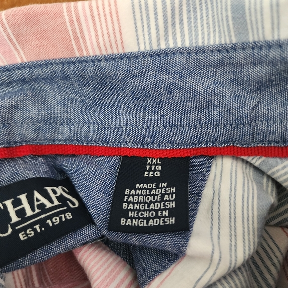 Chaps Stretch Easy Care Short Sleeve Button Up Shirt Size XXL - Picture 3 of 6